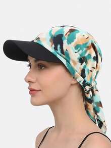 1pc Women's Camouflage Tie-Up Visor Hat, Sun Protection Suitable For Daily Use,Beach,Travel - Multicolor - View 8