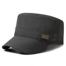 Nueva gorra plana de primavera para hombres, sombrero de protección solar de estilo coreano transpirable, gorra de pico versátil para uso al aire libre, viajes, playa, vacaciones - A - Ver 14