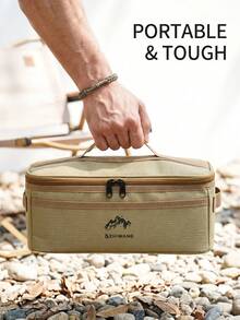 Large Capacity Camping Cutlery Storage Bag, Reinforced Handle, Portable Design, Suitable For Outdoor Camping, Picnic, Hiking, Travel, Yard Activities - Multicolor - View 3