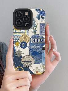 1个时尚创意全屏海洋元素贝壳、鱼、花、海龟条纹保护手机壳，适用于三星/苹果17/16/15/14/13/12/11Pro Max/12Pro/14Plus等型号 - 彩色 - 查看 7