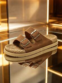 Chinelos casuais confortáveis para uso externo, Plus Size 39-45, para homens no verão. Sandálias leves antiderrapantes para uso doméstico, calçado respirável e durável para uso externo diário de homens (Padrão Irregular) - Marrom 979 - Visão 4