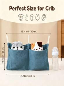 Túi đựng đồ 2 ngăn cho nôi/xe đẩy em bé - Túi treo đựng tã và khăn ướt, phù hợp với xe đẩy em bé. - Nhiều màu - Xem 5