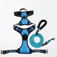 Bộ 2 món gồm dây đeo ngực phản quang có thể điều chỉnh và dây xích dài 1.5m, dây đeo ngực thoáng khí cho thú cưng, phù hợp cho chó nhỏ, vừa và lớn, chó con, mèo, bộ phụ kiện dây dắt và dây đeo cho chó, phù hợp cho chó Bulldog, Corgi, Doberman. - Nhiều màu - Xem 22