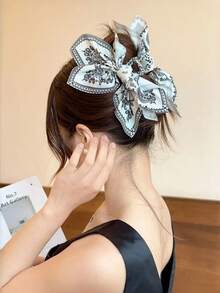 1pc Retro Colorful Abstract Pattern Hair Clip, Bohemian Style Hair Accessory Suitable For Thick Hair, Holiday Hair Decor - Multicolor - View 4