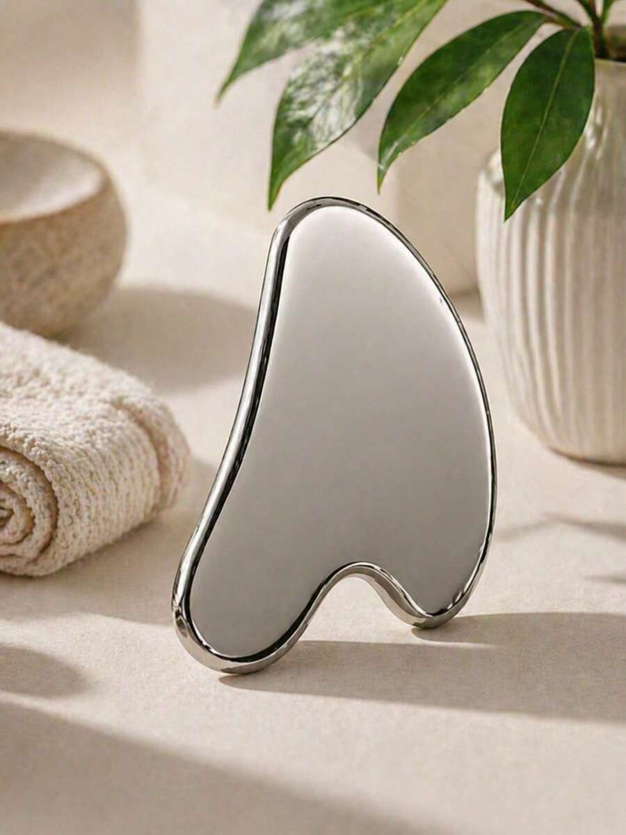1pc Stainless Steel Heart-Shaped Facial Massage Tool, Portable Muscle Relaxation Massage Board, Stainless Steel Gua Sha Tool, Facial Massage Tool, Soft Metal Gua Sha Tool, Used To Reduce Facial And Body Swelling, Beauty Gua Sha Tool, Suitable For Body, Eye And Neck Massage, Valentine's Day Gift, Holiday Supplies, Massage - Multicolor - View 1