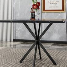Square Dining Table, Mid-Century Modern Style Square Dining Table For 4-6 People, Coffee Table For Kitchen, Dining Room, Office, Space Saving. - Black - View 4