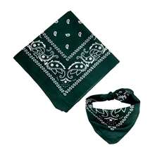 Premium Printed Bandana Scarf - Classic Style And Total Versatility - Green - View 4