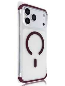 Luxury Matte Transparent Ultra-Thin Frameless Heat Dissipation Magnetic Phone Case Compatible With IPhone 17 Pro, 17, 16 Pro Max, 16 Pro, 16, 15 Pro Max, 15 Pro Max, 15 Pro, 15, 14 Pro Max, 14 Pro, 14, 13 Pro Max, 13 Pro, 13, 12, Transparent Wireless Charging Anti-Fall Protective Case - Burgundy - View 7