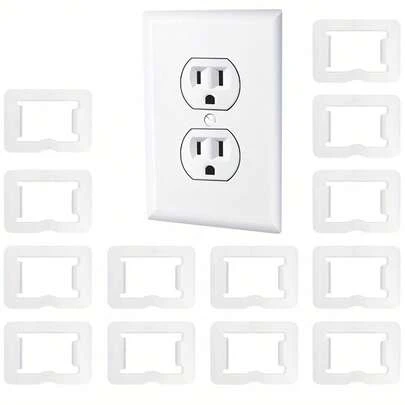 Bộ 12 cái ổn định ổ cắm điện | Bộ cố định ổ cắm tiêu chuẩn Mỹ, cắm là dùng ngay, cần thiết cho việc bảo trì nhà cửa, nhanh chóng giải quyết vấn đề ổ cắm bị lỏng, dễ lắp đặt, chất liệu nhựa.