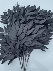 1/5/10/20 Pcs Artificial Greenery Stems, 19.7 Inch Fake Willow Leaves Branches, Artificial Greenery Spray For Wedding Bouquets, Arch Decor, Table Centerpieces, Vase Filler, Home Decor Gifts, Birthday Graduation, Etc., Faux Plants - Black - View 9