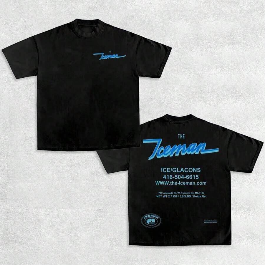 2026 Nueva Camiseta Vintage de Verano THE ICEMAN Drake, Camiseta de Rap Unisex, Regalo para Fanáticos de la Música, para Él y Ella, Camiseta Gráfica Y2K para Mujeres y Hombres, Manga Corta Casual, Cuello Redondo, para Conciertos de Verano, Uso Diario Casual, Camiseta de Algodón Puro - Negro - Ver 1