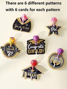 Graduation Lollipop Decoration Cards, Multiple Styles Of Graduation Cap Design, Available In Red/Black/Purple. Graduation Party Candy Insert Cards, Graduation Candy Packaging Accessories, Suitable For Graduation Celebration Events, Easily Set The Holiday Atmosphere, Add A Sense Of Ceremony To Candies, Popular Items For Graduation Party Decorations. - Multicolor - View 13