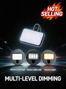This Mini Clip Type Mobile Phone Fill Light Has Three Kinds Of Color Temperature Adjustable LED Self Timer Lights, Which Can Create Soft, Uniform, Shadow Free Soft Light, Amplify Your Natural Beauty, Fill The Content Texture, Rechargeable Portable Fill Light Mobile Phone, Notebook Universal, Tk, Ins Live Broadcast, Makeup, Video Call Universal, Online Conference Or Shooting Vlog. - Pink - 查看 9