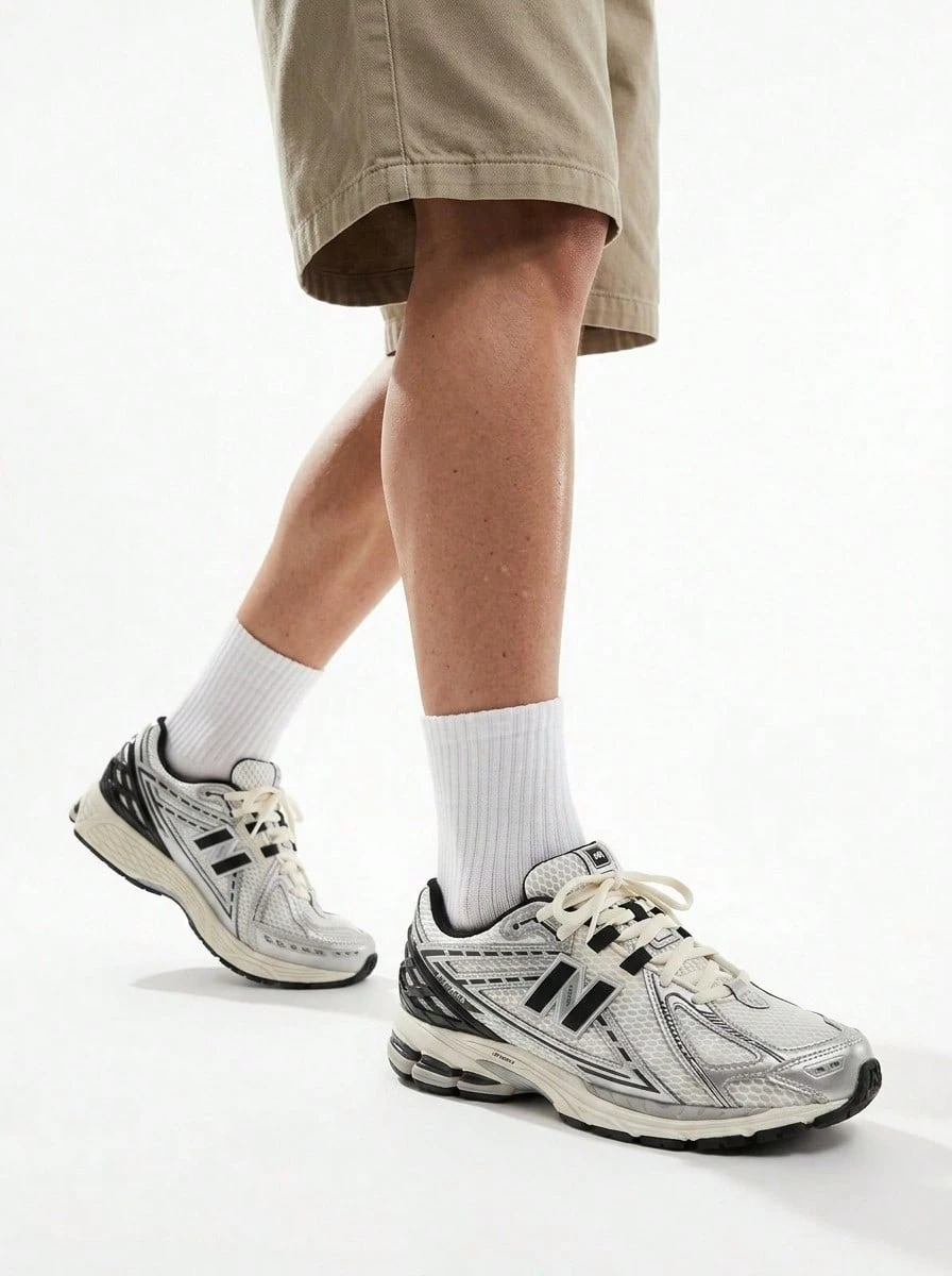 Men's Casual Athletic Shoes Silver White M1906 - 銀色金屬漆,配白色和海鹽色 - 查看 1