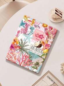 Cute Tropical Vacation Style Flip Pad Coconut, Coconut Tree, Hibiscus Flower, Hibiscus Flower Protective Compatible With 8 (M4) 2026 (11-Inch), 8 (M4) 2026 (13-Inch), (A16) 11th Gen 11-Inch (2025), 11 (2025), 10th Gen 10. 9-Inch (2022), With Pencil Slot, Tri-Fold Stand, Auto Wake/Sleep, Back To School Birthday - 顏色選項 - 查看 2