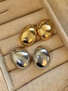 2 Pairs Fashion Bead Earrings, Stainless Steel Earrings For Women, Viral Ins Style - Multicolor - View 7
