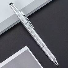Bút đa năng 6 trong 1, bao gồm thước thăng bằng, thước kẻ, bút cảm ứng, tua vít dẹt và tua vít bi. - Nhiều màu - Xem 10