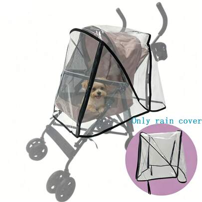 Tấm che mưa nhẹ cho xe đẩy thú cưng, tấm che trong suốt chống thấm nước và gió, phụ kiện ngoài trời cho thú cưng [Chỉ bao gồm tấm che, không bao gồm xe đẩy]