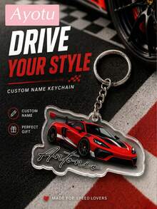 Ayotu Customized Name Racing Theme Keychain, Personalized Car Keychain, Perfect Gift For Car Enthusiasts. Can Be Used As Backpack Charm Or Wallet Accessory. Ideal Birthday Gift For Boyfriend, New Driver, Father's Day And Birthday Celebration - Multicolor - View 7