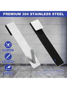 2 piezas Ganchos para baño montados en la pared con acabado dorado cepillado | Diseño curvo con tapa esférica, estilo moderno y ahorro de espacio, adecuado para puertas de vidrio, barras de cortina de ducha, toalleros - Fácil de instalar, anticorrosión - Multicolor - Ver 8