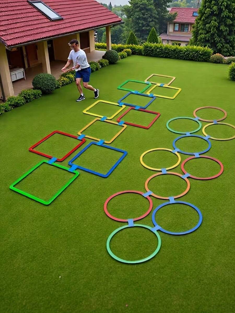 20pcs Sensory Motor Activity Set, Multi-Person Outdoor Agility Ladder And Sports Training Equipment, Can Improve Reaction Speed And Agility, Suitable For Work, Outdoor Activities, Birthday Parties, Backyard Game Parties, Family Games - One Size Fits All - View 1