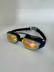 2 piezas Gafas de natación HD resistentes al agua y antivaho, gafas de natación profesionales de carreras con tapones para los oídos todo en uno - A - Ver 7