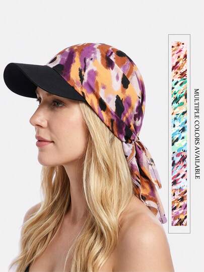 1 pieza Gorra visera con cordón de camuflaje para mujer, protección solar apta para uso diario