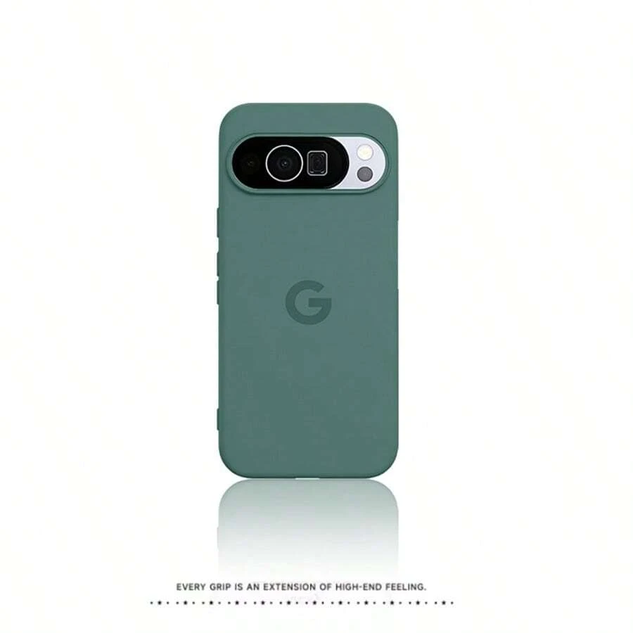 Skin-Feel Liquid Phone Case Compatible With Pixel 6, 6A, 7, 7Pro, 8, 8Pro, 9, 9Pro, 9ProXL, 10, 10A, 10ProXL - Dark Green - View 1