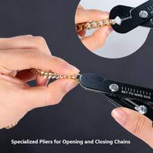 1pc Chain Pliers, Chain Opening Pliers, Chain Opening And Closing Tool, Mini Stripping Installation Pliers, Modification Disassembly Cutting Assembling Pliers, DIY Handcraft Tool - Yellow - View 3