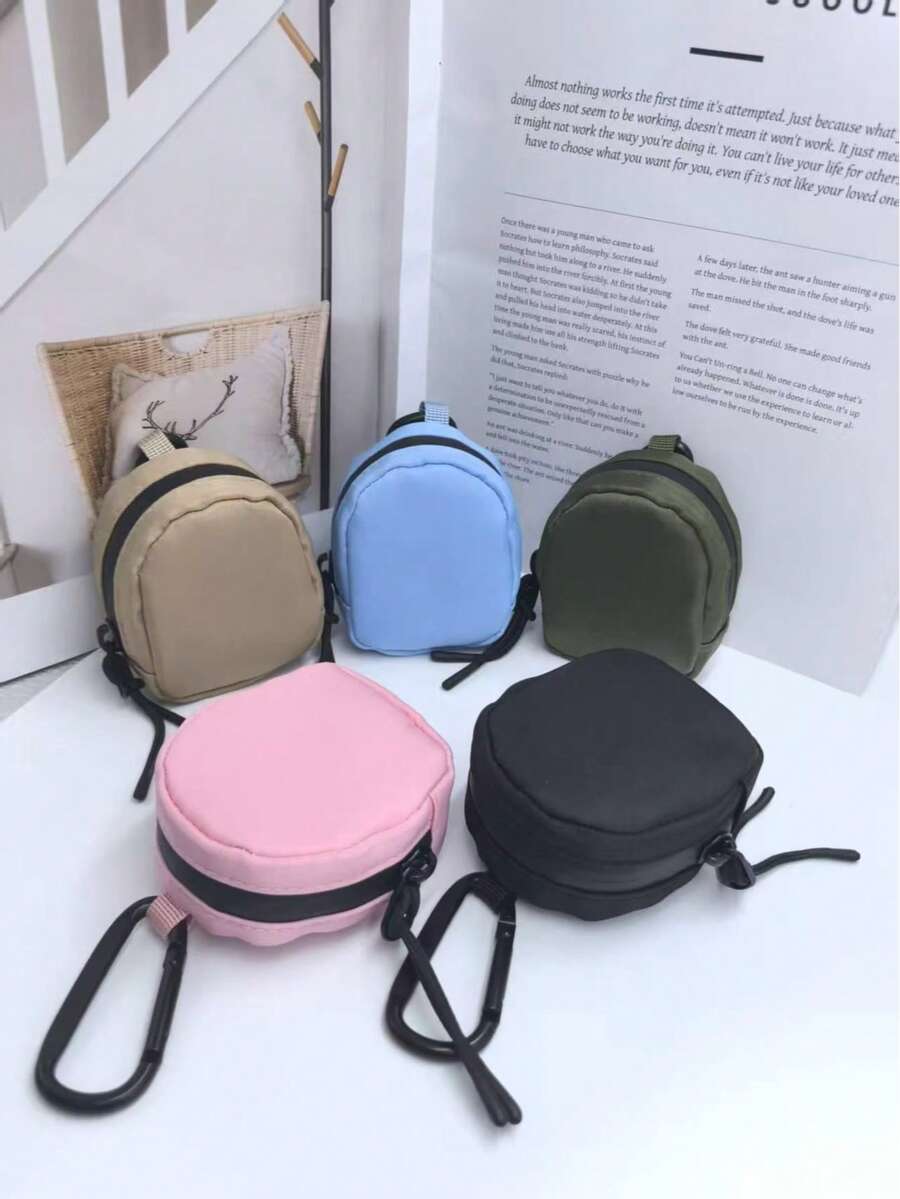 1 chiếc ví đựng tiền xu mini tối giản, hộp đựng tai nghe chống nước, móc khóa. - Nhiều màu - Xem 1