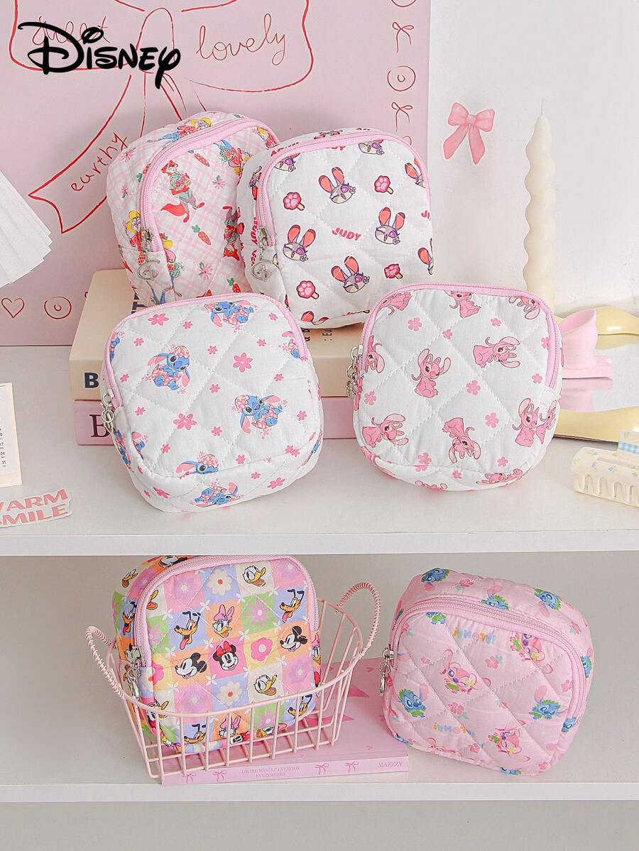 Túi đựng mỹ phẩm mini chần bông Disney chính hãng, ví đựng tiền xu Mickey & Minnie, túi đựng trang sức Disney, túi đựng đồ in hình hoạt hình dễ thương, túi đa năng đựng băng vệ sinh, tai nghe và phụ kiện, túi có khóa kéo di động dành cho phụ nữ và bé gái, túi đựng đồ nhỏ khi đi du lịch, dùng ở nhà, khi đi du lịch, nghỉ lễ và đi học, đồ dùng cần thiết khi đi du lịch, khi đi du thuyền, khi ở ký túc xá, quà tặng cho phù dâu, quà tặng cho mẹ, quà sinh nhật, quà tặng cho bạn bè và giáo viên. - Nhiều màu - Xem 1