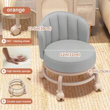 Shoe-Changing Stool, Low Stool, Living Room Stool, Outdoor Small Stool, Cleaning Stool, Wheeled Stool, Modern Home Decor - White - View 5