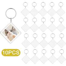 5-100 chiếc móc khóa hình trái tim chữ nhật trong suốt, khung ảnh acrylic trong suốt, móc chìa khóa tự làm, quà tặng đám cưới, sinh nhật, tiệc tùng. - nhiều màu - Xem 55