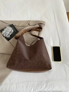 New Fashionable Large Tote Bag For Women, Shoulder Bag With High-Quality Design - Coffee - View 3