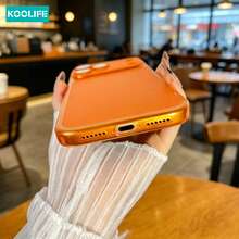 Ốp lưng điện thoại Koolife màu cam mờ trong suốt, chất liệu TPU mềm chống sốc, bảo vệ toàn diện camera, tương thích với iPhone 17/17 Pro/17 Pro Max/16/15/14/13/12/11 - trái cam - Xem 8