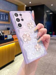 1 buah Casing Ponsel Android Kompatibel dengan S25Ultra S24Ultra S23Ultra S22Ultra/Redmi12 Note 13/ Series, 1 buah Casing Ponsel Silikon Lembut Tahan Guncangan dan Anti Sidik Jari dengan Bingkai Ungu Minimalis Mewah dan Motif Daun Semanggi Empat Kelopak. - Mauve Purple - View 4
