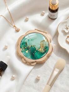 1pc Floral Mini Double-Sided Makeup Mirror, Portable High Definition Compact Mirror For Touch-Up, Foldable Handheld Mirror Essential For Women - Multicolor - View 18