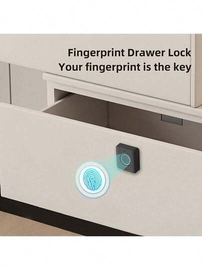 Intelligent Fingerprint Cabinet Lock, One-Button Unlocking, K16 Double Door Cabinet Lock, Compact ABS Fingerprint Drawer Lock - Smart Biometric Security For Home And Office Cabinets, Shoe Cabinets And File Cabinets - Battery Powered (AAA), Easy Installation, No Battery Included, Smart Locks For Home Security