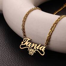 SANRIO Custom Figaro Chain Kuromi Name Necklace, Personalized Cute Cartoon Necklace, Stainless Steel Kawaii Nameplate Pendant Necklace, Gift For Her, Birthday Gift, Holiday Gift, Women's Fashion Jewelry - Bạc - Xem 3
