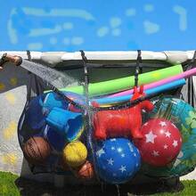1pc Swimming Pool Hanging Storage Bag, Outdoor Pool Fence Hanging Bag, Large Capacity Swim Ring Storage Bag, Inflatable Toy Storage Bag, Outdoor Inflatable Pool Essential, Beach Holiday Family Gathering Essential, Inflatable Pool Floating Items Portable Storage, Swimming Pool Toys & Swim Rings Storage - Multicolor - View 11