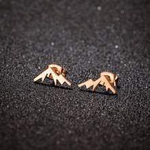 1 Pair Stainless Steel Earrings ,Mountain Peak Stud Earrings Classic Simple Earrings For Women Geography Jewelrys Hiker Gifts - GED737 - View 4