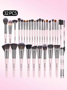 MAANGE 25/32/35/51件套柔软化妆工具套装，包含化妆海绵、面巾、化妆包、散粉刷、腮红刷、眼影刷、眉刷、眼线刷、晕染刷，女士礼物 - 彩色 - 查看 14