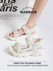 Dép xăng đan thể thao mùa hè Warrior dành cho nữ có đế mềm mại, thoải mái, thời trang, đa năng, kiểu dáng đơn giản, phù hợp cho hoạt động ngoài trời, đi làm, đi bộ trên bãi biển trong nhiều dịp. - Màu be - Xem 9
