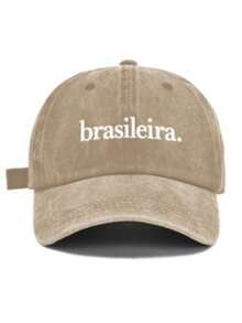 1pc Women's Vintage Washed Baseball Cap - "Brasileira". Minimalist Identity Printed Pattern, Retro Color Options, Soft Fabric Dad Hat, Brazilian Pride Gift,Summer,Gorras Para Mujer,Beach Hat,Hats For Women,Trucker Hats For Women,Gorras Para Hombre,Gorra,Hats For Men,Trucker Hat,Cap For Women - Brazilian. - View 4