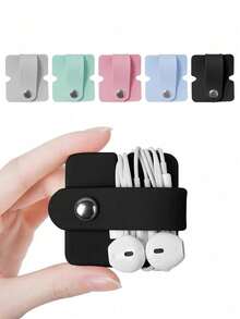 1 Pc Silicone Charging Cable Organizer, Earphone Wire Winder, Data Cable Tie - View 10