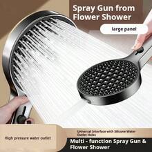 1pc High Pressure Handheld Shower Head, Sliding Switch Water Flow, Button Spray, Multiple Water Modes, Suitable For Bathroom, Shower, Bathing - Home Use - Handheld Shower Head - View 2