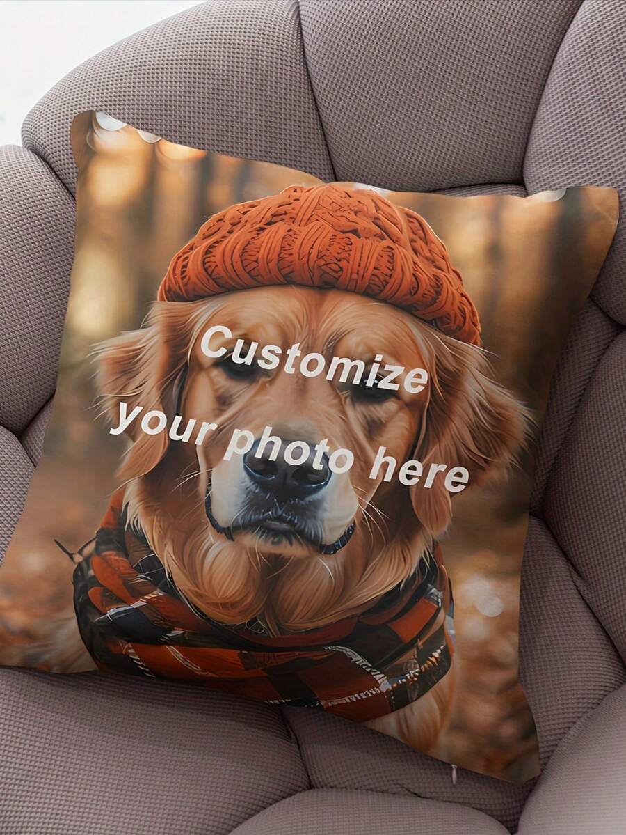 [Custom] 1pc Customized Plush Throw Pillow Cover, Square Cushion Cover With Custom Graphic Suitable For Living Room Bedroom Home Decor, Pillow Insert Not Included - Multicolor - View 1