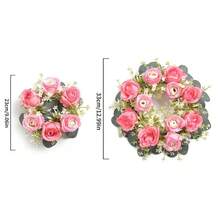 de flores artificiales de rosas de 23/33cm, flores falsas de seda con hojas de eucalipto para decoración de boda en el hogar, accesorios de regalos DVEO - Champán - Ver 5