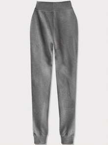 Pantalon de survêtement, Pantalon de survêtement, Taille élastiquée avec cordon de serrage, Taille mi-haute, 2 poches, Jambes fuselées avec cordon de serrage, Basique - Gris foncé - Voir 4