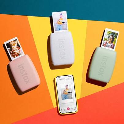 FujiFilm Impresora fotográfica móvil Instax Mini Link3, papel fotográfico de 3 pulgadas, película y rollo [Batería recargable + conectividad Bluetooth + múltiples modos de impresión]